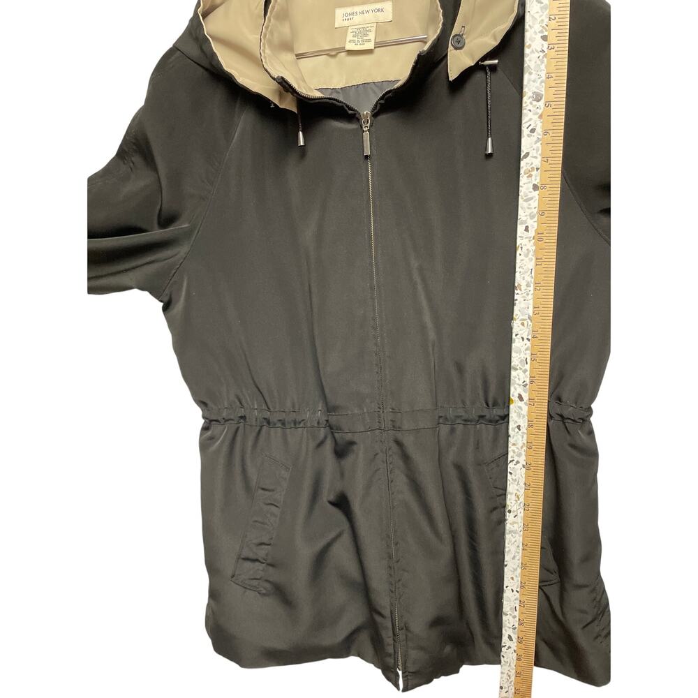 Jones New York Black And Tan Lightweight Women's Rain Coat Jacket - Size XL - Picture 11 of 12